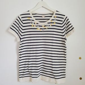 J Crew Factory embellished sweater top size M